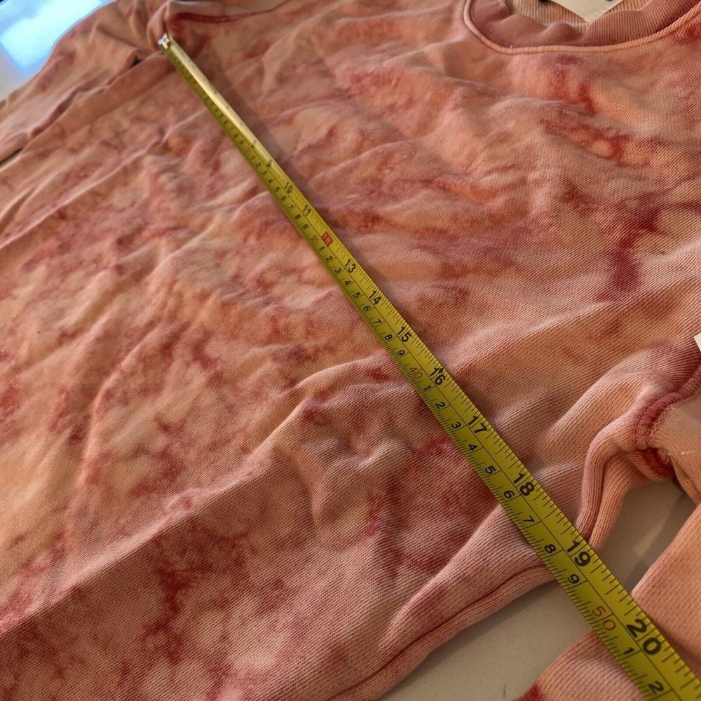 NWT $49 Women Vigoss Peach Pink Acid Wash Cotton Crewneck Sweatshirt XS‎ Tie Dye - Picture 6 of 7
